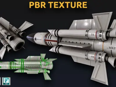 rocket spaceship Low-poly 3D model