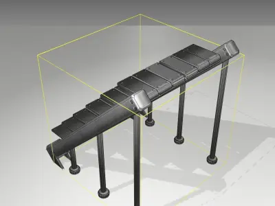 Futuristic Stairs - 16 - Basic Textures Low-poly 3D model