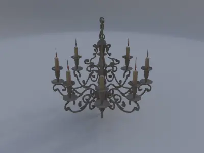 Hanging Iron Candelabra 3D model