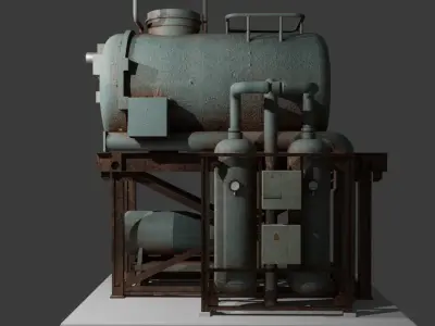 industrial gas tower Low-poly 3D model