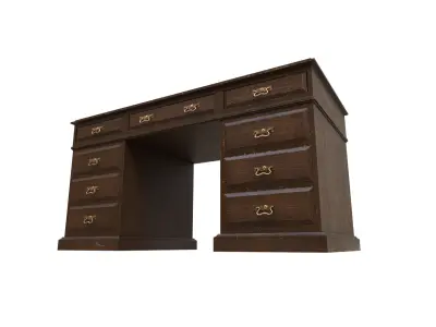 Vintage Desk Low-poly 3D model