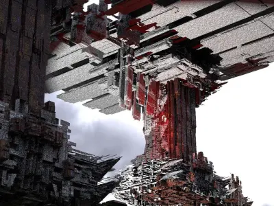 Dark Cyberpunk Solar city 6 3D model