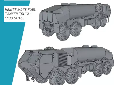 HEMTT M978 Fuel Tanker Truck USA 3D print model