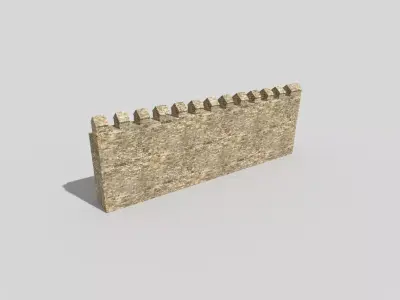 castle wall Low-poly 3D model