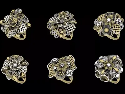 FUSION TURKISH RINGS LOT RX- 01 TO 30 COMPLETE LOT 3D print model