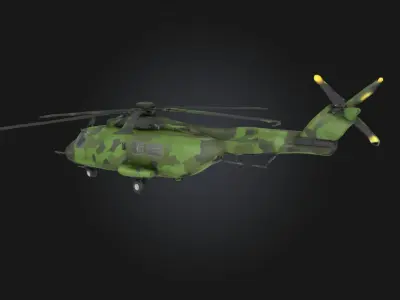 Camouflage Helicopter in Flight Stealth and Agility in the 3D model