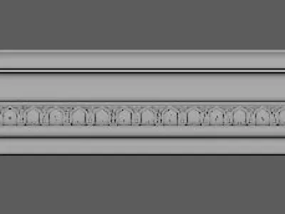 kamin ornate fireplace with gold trim 3D model