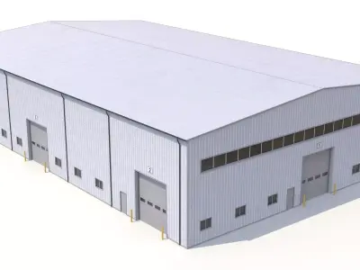 Industrial Building 58 Low-poly 3D model