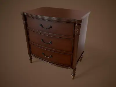 Vintage nightstand Low-poly 3D model