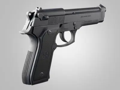 Beretta M9 Low-poly 3D model 3