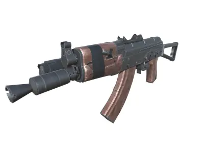 20-AKS-74-gun model 3d game ready model Low-poly 3D model Low-poly 3D model