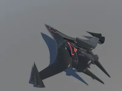 Nebula Wraith Futuristic Alien Starship Low Poly Game-Ready  Low-poly 3D model