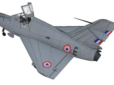 Nord 1405 Gerfaut II Low-poly 3D model