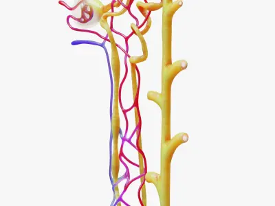 Kidney Nephron 3D model purchase