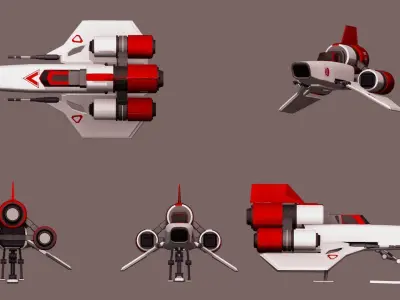scifi spaceship viper mk2 Free low-poly 3D model