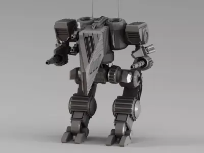 S00009 Heavy Combat Mech Walker 3D model