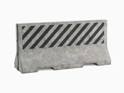 Large Concrete Barrier 02 Low-poly 3D model