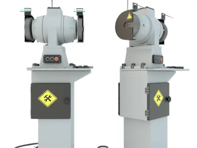 Industrial machine tool - Grinder machine rack-mounted 3D model