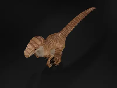 Velociraptor Dinosour Low-poly 3D model Free low-poly 3D model