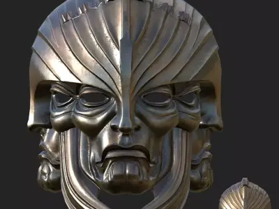 Medieval Fantasy Mask Low Poly PBR  Low-poly 3D model