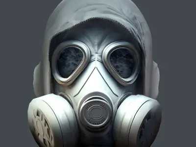 helmet Gas mask  3d model military combat Low-poly Low-poly 3D model