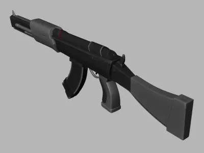 Sci-Fi Carbon Fiber AK-47 - Gun Weaponry Low-poly 3D model