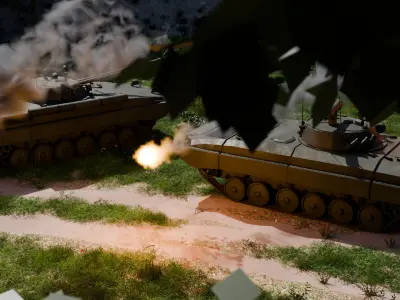 BMP2 and BMP3 Modular Low Poly Game Ready Asset Low-poly 3D model