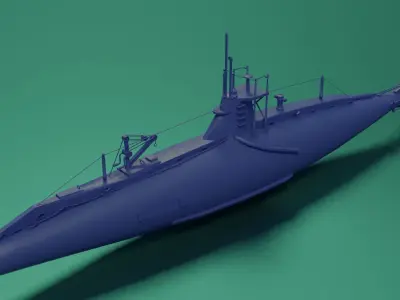 HMS A 13 Low-poly 3D model