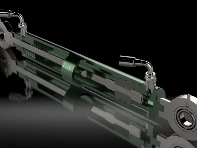 Hydraulic Cylinder 5 Ton 300 mm Stroke 3D model