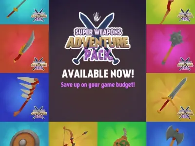 SUPER WEAPONS ADVENTURE PACK I Low-poly 3D model