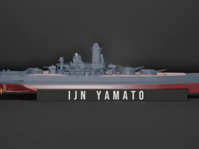 IJN Yamato Low-poly 3D model