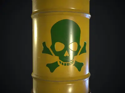 Radiation metal drum  Low-poly 3D model