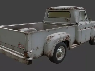 Vintage Rusty Pickup Truck 3D Model 3D model 5