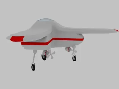 Electrical Aircraft Low-poly 3D model