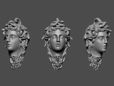 Medusa gorgon jewelry pendant 3D print model