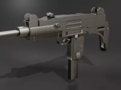 Submachine Gun UZI  Low-poly 3D model