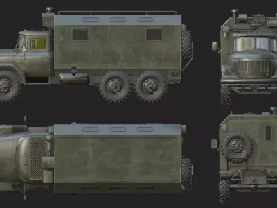 Soviet Army Command Vehicle Low-poly 3D model