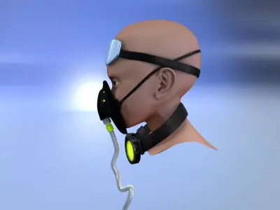 Oxygen Mask  Glasses 3D model