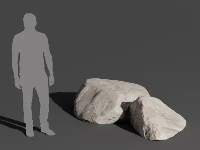 Double Streaked Smooth Large Rock Boulder Model 