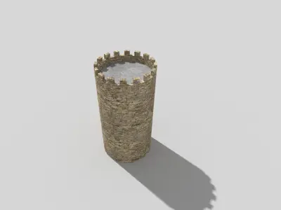 medieval tower b Low-poly 3D model