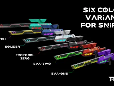 GRIP - Sci-Fi Weapos Set Free low-poly 3D model