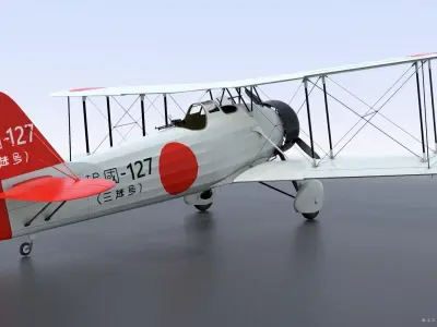 D1A2  Hokoku-127 - Not rigged Low-poly 3D model