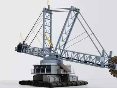 Heavy Industrial Machinery Construction Vehicles Collection Pack Low-poly 3D model