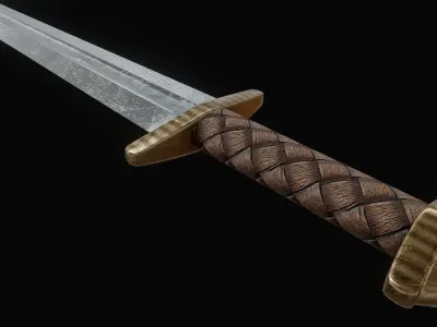 Viking Sword Low-poly 3D model 4