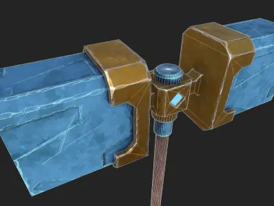 Game ready stylised hammer prop Low-poly 3D model Low-poly 3D model