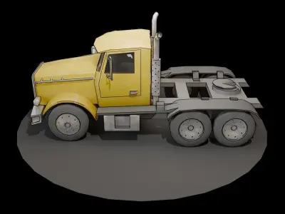 American Old Truck Low-poly 3D model
