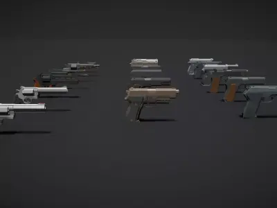 Military Weapons Collection Low-poly 3D model