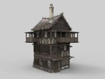 Medieval house fantasy 06 Low-poly 3D model