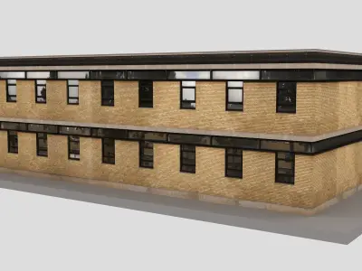 Realistic European City Block Building 20 Low-poly 3D model