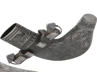 Khanjar sword and dagger from sultanate of egypt Low-poly 3D model